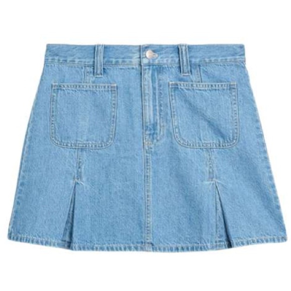 Madewell Blue Denim Front Pocket Mini Skirt